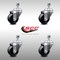 Service Caster 3.5 Inch SS Soft Rubber Wheel Swivel 3/8 Inch Threaded Stem Caster Set SCC SCC-SSTS20S3514-SRS-381615-4 - alternate 1